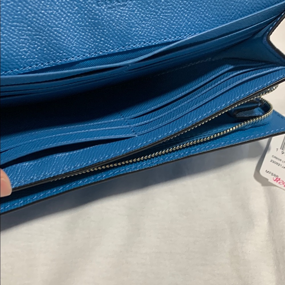 Coach Blue Saffiano Leather Wallet 5101 - Picture 8 of 13